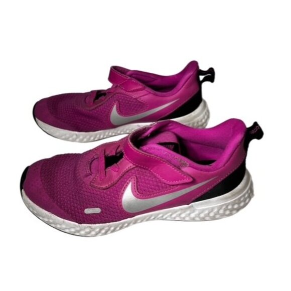 Nike Revolution Girl's Running Shoe Fuscia and Silver Size 1.5Y - Picture 6 of 8